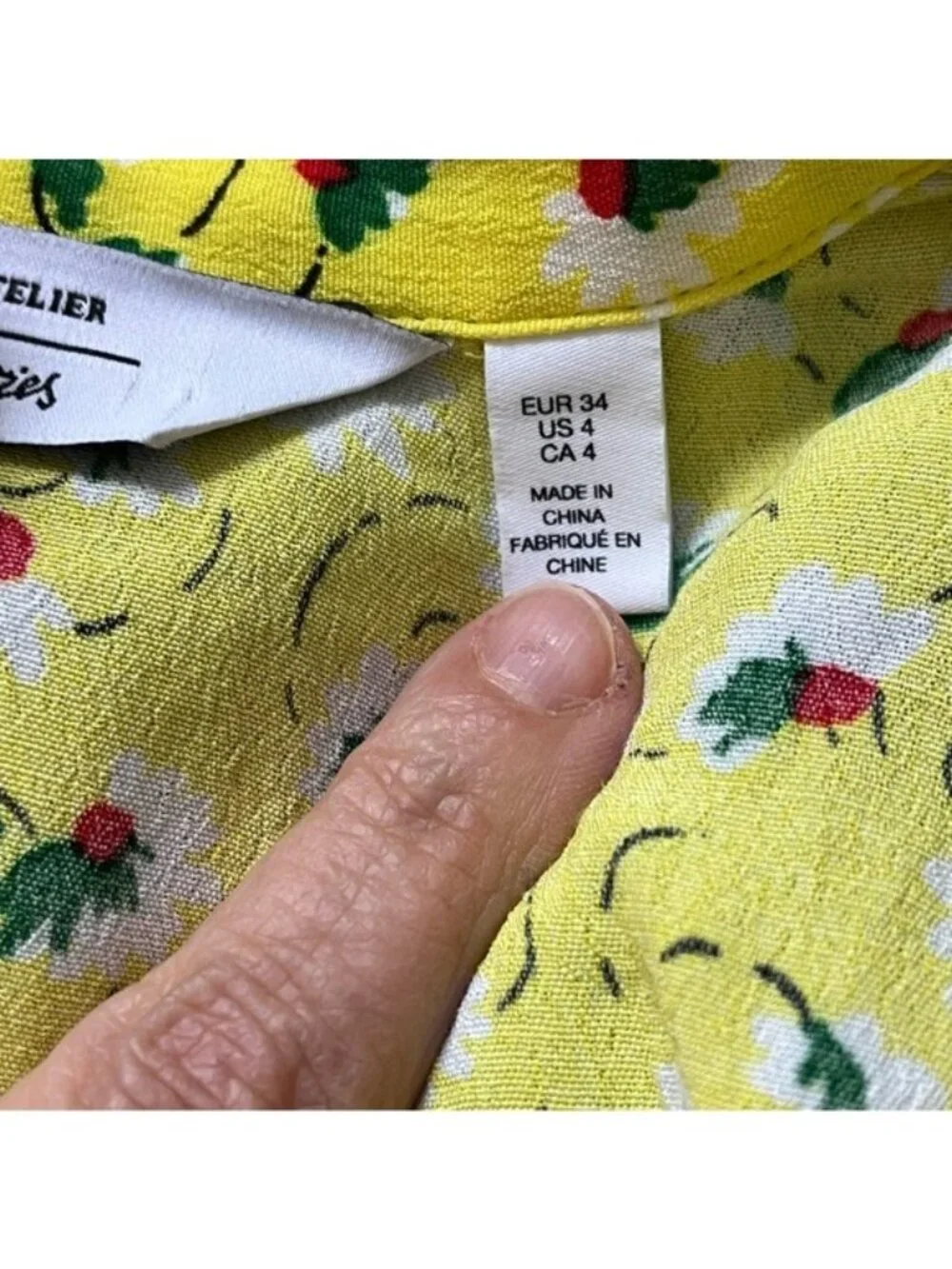 & OTHER STORIES Fit & Flare‎ Yellow Ditsy Floral Dress Size 4 - Picture 7 of 7